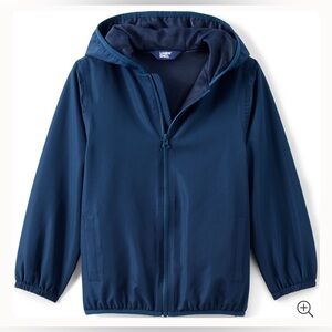 Land’s End Boys Hooded Waterproof and Packable Raincoat in Navy Blue| 18/20